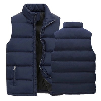 Mens Vest Jacket Warm Sleeveless Jackets Winter Waterproof Zipper Coat Autumn St