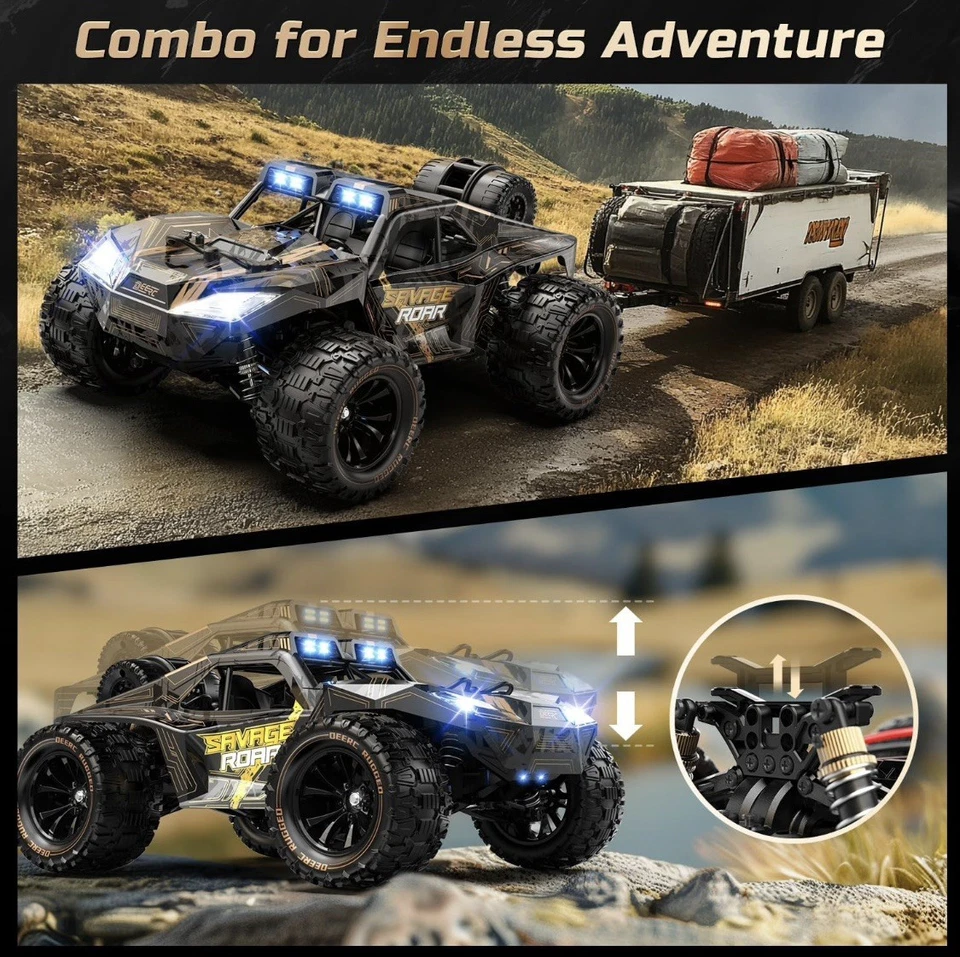 Beast-Mode RC Car 1:14, 40 km/h, 4WD Offroad Monster, LED, 2 Akkus Power - Bild 3 von 4