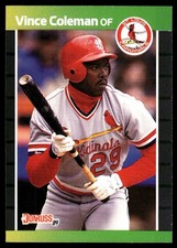 Vince Coleman 1989 Donruss #181 Cardinals MLB READ FREE SHIPPING AutographDen