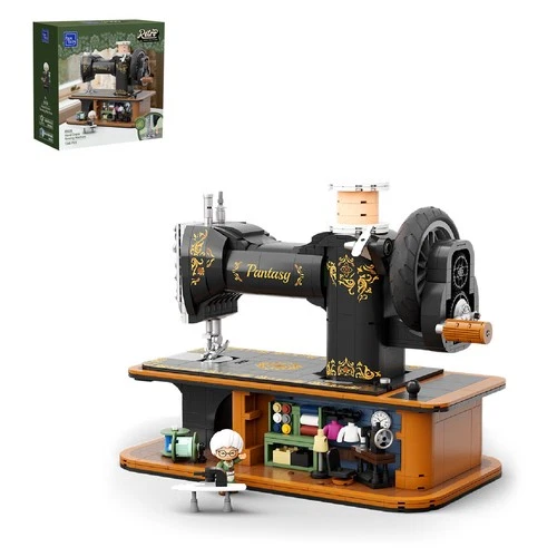 Retro Building Set, Vintage Hand Crank Sewing Machine Brick Model, Collectibl...