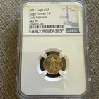 2021 Eagle G$5 Eagle Portrait T-2 NGC MS70 Early Releases Number 001