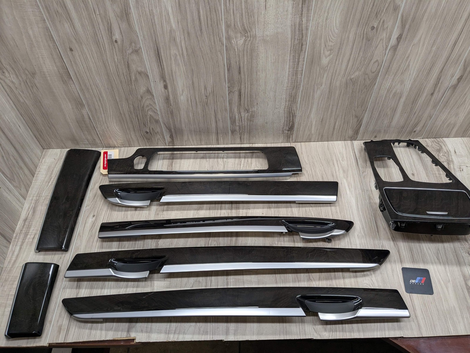 *13-15 OEM BMW F02 750 Center Console Dash Door Trims Wood SET