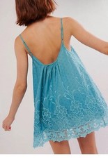 Free People Slip Day Glow Shapeless Blue Size S Small 98 NWOT