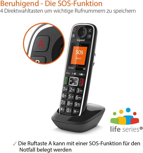 Gigaset E720HX Zusatz-Mobilteil schwarz NEU - Zdjęcie 6 z 9