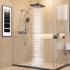 11.8" High Pressure Rain Shower Head with Handheld, Spray Modes, Chrome Silver