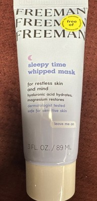 Freeman Sleepy Time Facial Mask, Leave on Mask for Dry Skin, Hyaluronic Acid 3oz