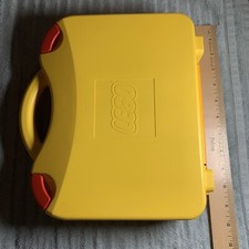 LEGO Yellow and Orange Plastic Carrying Case Storage Box with Dividers