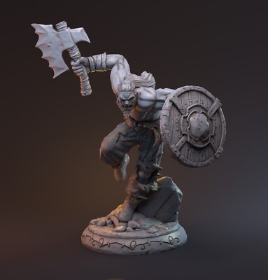 Wikinger Kämpfer Miniatur Raging Barbarian Figur für Tabletop wie D&D Pathfinder