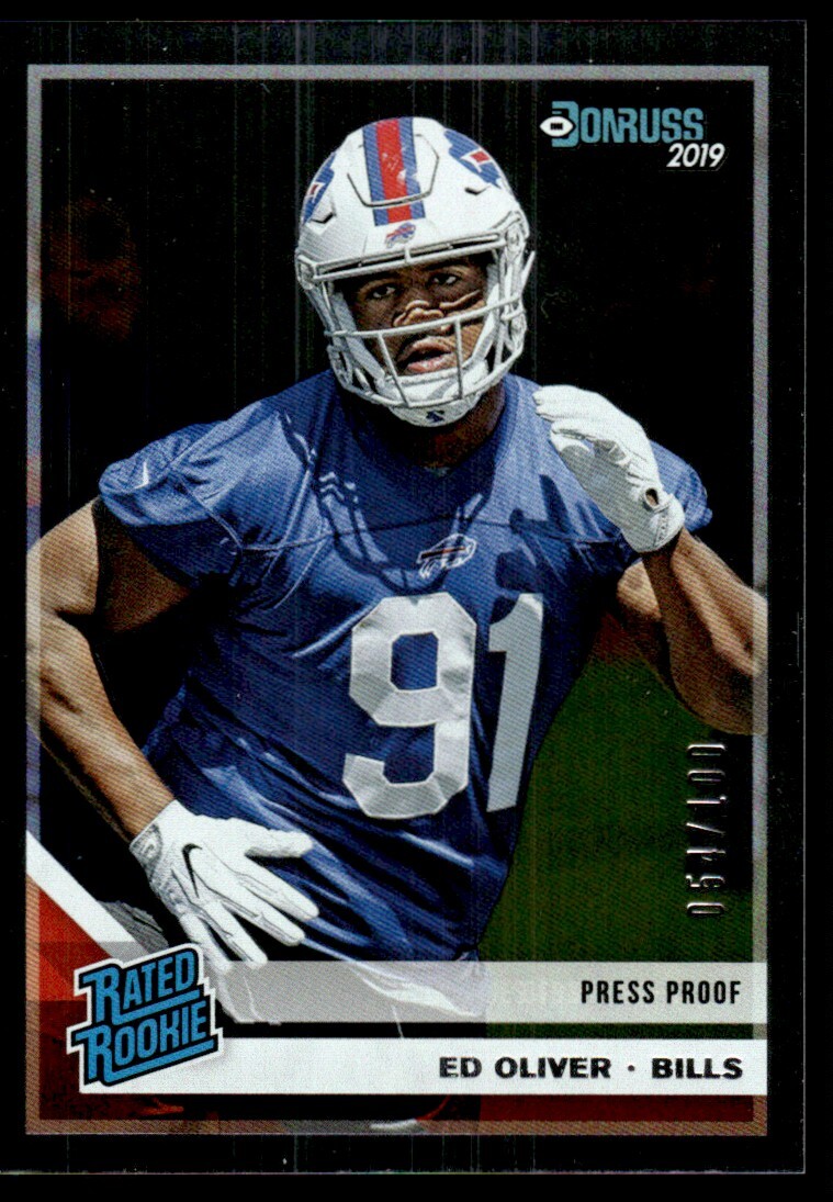 2019 Donruss Silver Press Proof Ed Oliver Rookie 054/100 Buffalo Bills #347