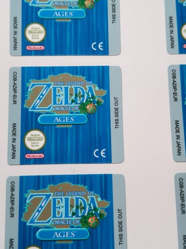 Legend of Zelda: Oracle of Ages - Replacement Game Boy Cartridge Sticker, Label