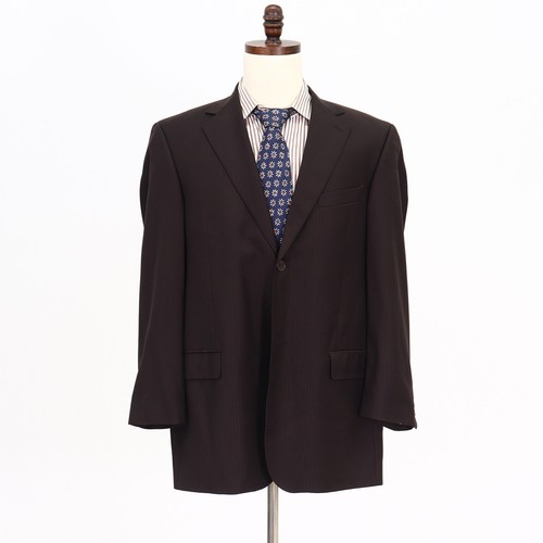 Zanetti 42R Brown Sport Coat Blazer Jacket Striped 2B Wool