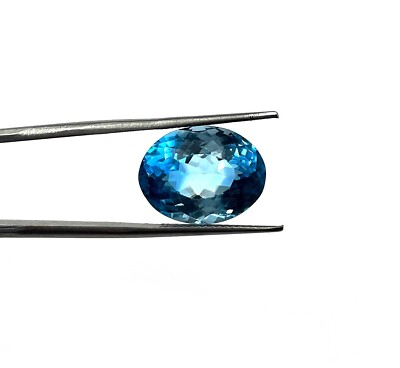 Natural Good Quality Swiss Blue Topaz Oval Cut Loose Gemstone MM  12 CT