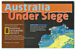 ⫸ 2000-7 July AUSTRALIA Under Siege National Geographic Map Poster School - A3