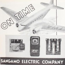 1936 SANGAMO ELECTRIC COMPANY SIGN TIMERS CONTROL TWA AIRPLANE PRINT AD VINTAGE