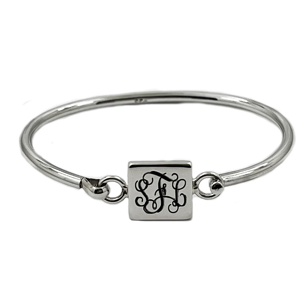 Sterling silver deals monogram bracelet