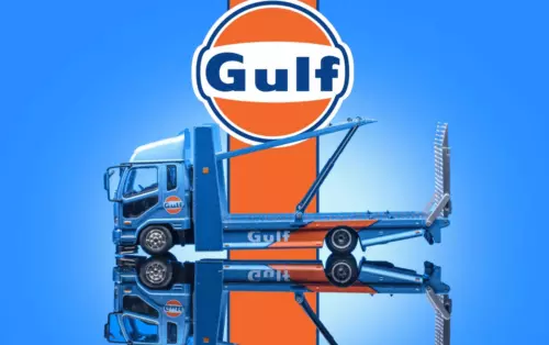 GCD 1:64 Blue Gulf Fuso Fighter Mk2 Double Deck Tow Model Diecast Metal Car - Picture 5 of 15