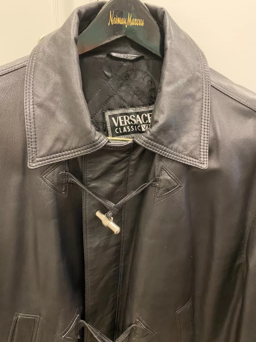 Versace Classic V2 Vintage Leather Stadium Coat