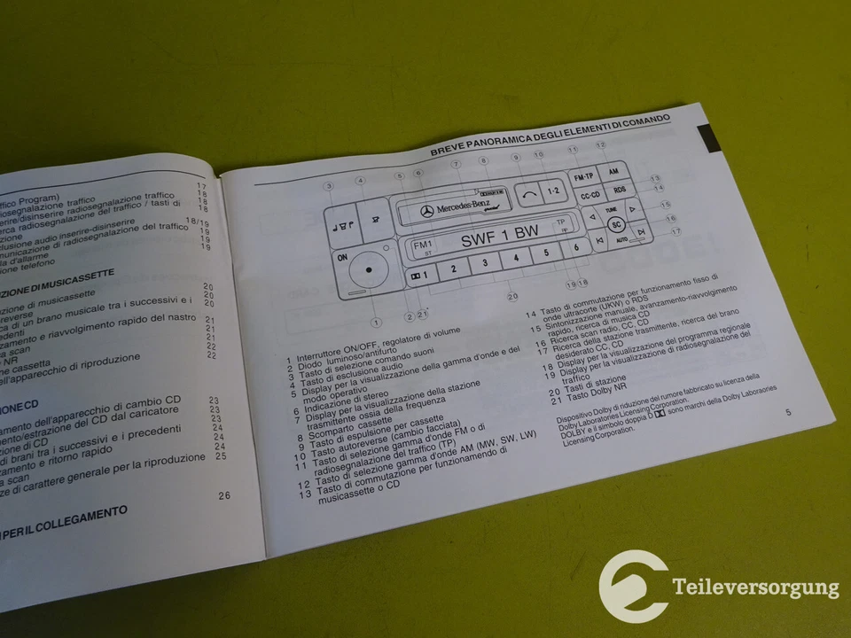 Bedienungsanleitung, Radio MB Special, W124 W140 W202 W210, "IT/ES/PT/NL", NEU - Bild 3 von 4
