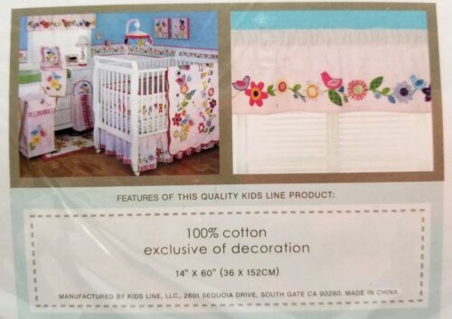 Kids Line Baby Girls Nursery Valance Lullaby Birds Toddler 60x14 New - Picture 3 of 3