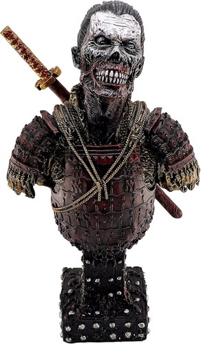 Zombie Samurai Bust Statue Undead Japanese Warrior Tabletop Sculpture Man Cave - Picture 8 of 32