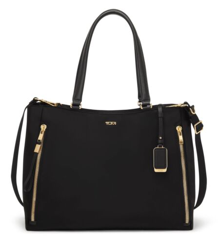 NEW Tumi Voyageur 18” VALETTA LARGE Tote Laptop Carryall Bag - BLACK with GOLD