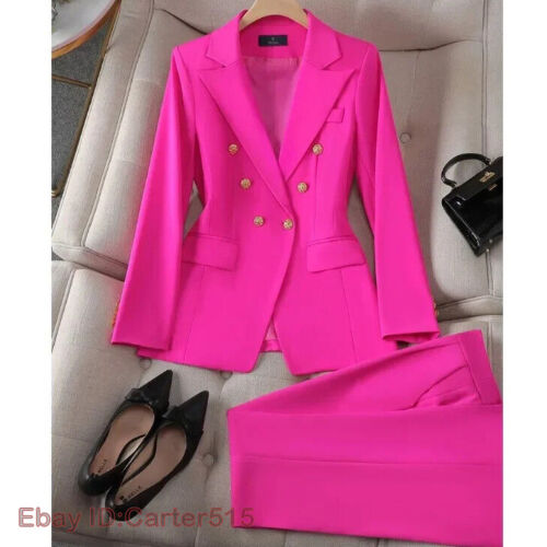 Women Pant Suit Formal Ladies Jacket Trouser Business Office 2 Piece Blazer Set