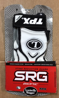 Louisville Slugger Youth Medium SRG Bionic Batting Gloves TPX White/Black P23