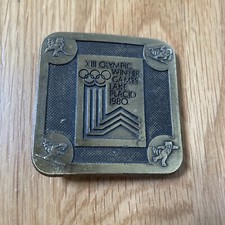 Vintage True Distance 1980 XIII OLYMPIC WINTER GAMES Belt Buckle LAKE PLACID