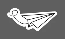 Paper Airplane Sticker Flight Waterproof Travel Art Gift NEW