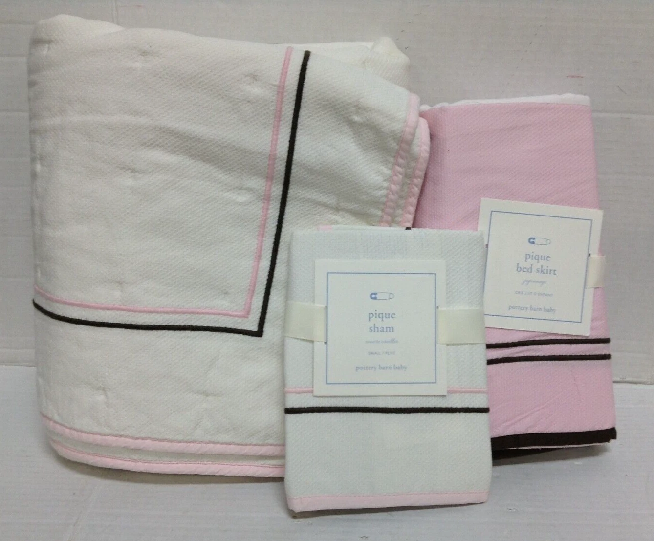 Pottery Barn Kids Embroidered Pique Baby Bedding Sham Bed Skirt Blanket Set/4
Opens in a new window