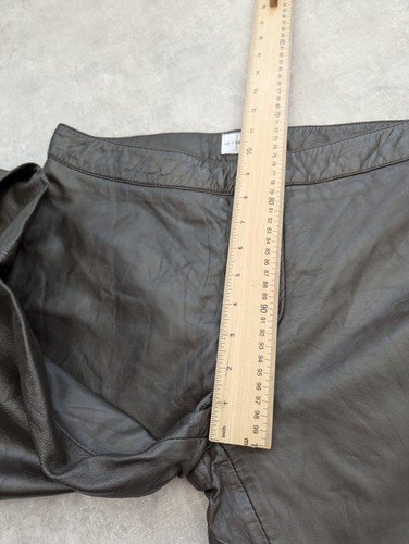 Calvin Klein Trousers Womens UK 12 Leather Bootcut Biker Pants Y2K Jeans US 8 - Picture 8 of 14