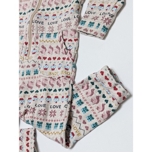 H&M Sweatshirt Jumpsuit with love hearts cupcakes print Girl's Size 3-4 Years - Picture 4 of 10