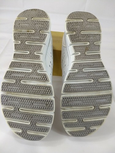 Skechers Womens 9.5 Synergy White Metallic Silver 11963 Flex Sole Light wt Shoes - Picture 9 of 12