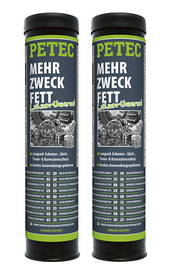 2x PETEC Lithium Mehrzweckfett Kartusche 400g Longlife Schmierfett - 94444