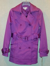 Kenar Ladies Purple Trench Coat Style Rain Coat Size Small New With Tags