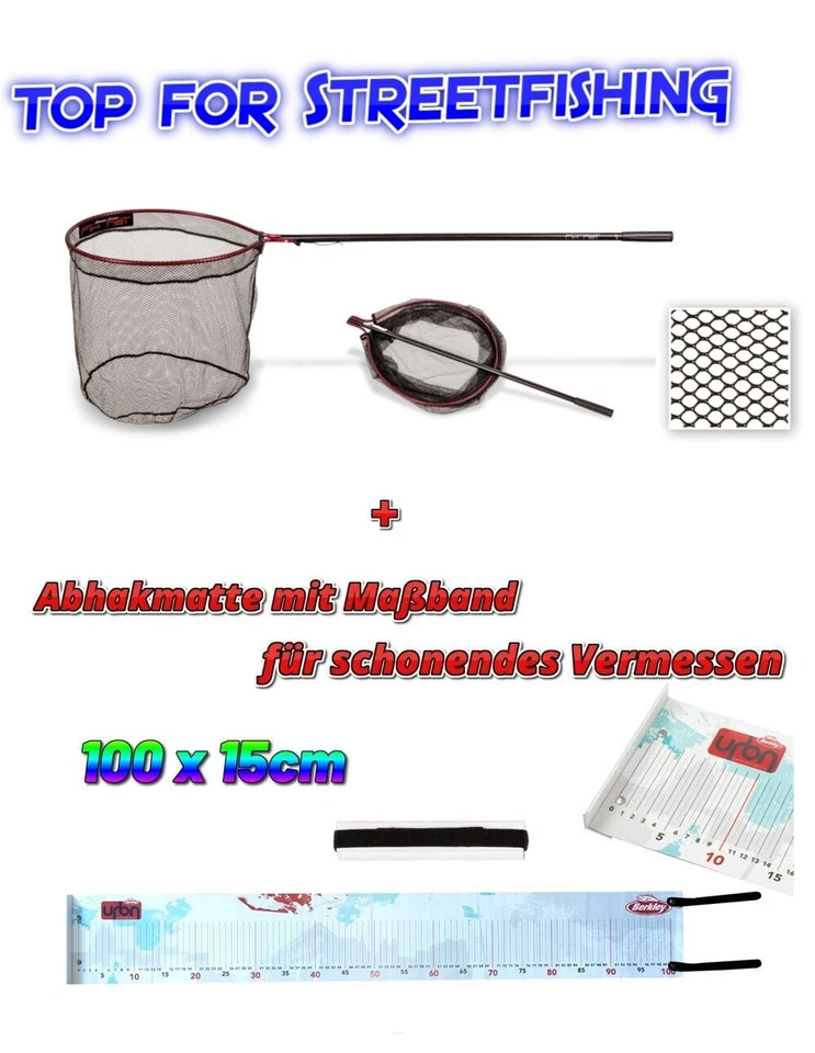 ZEBCO MAGIC FIX NET + Berkley Abhakmatte mit Maßband