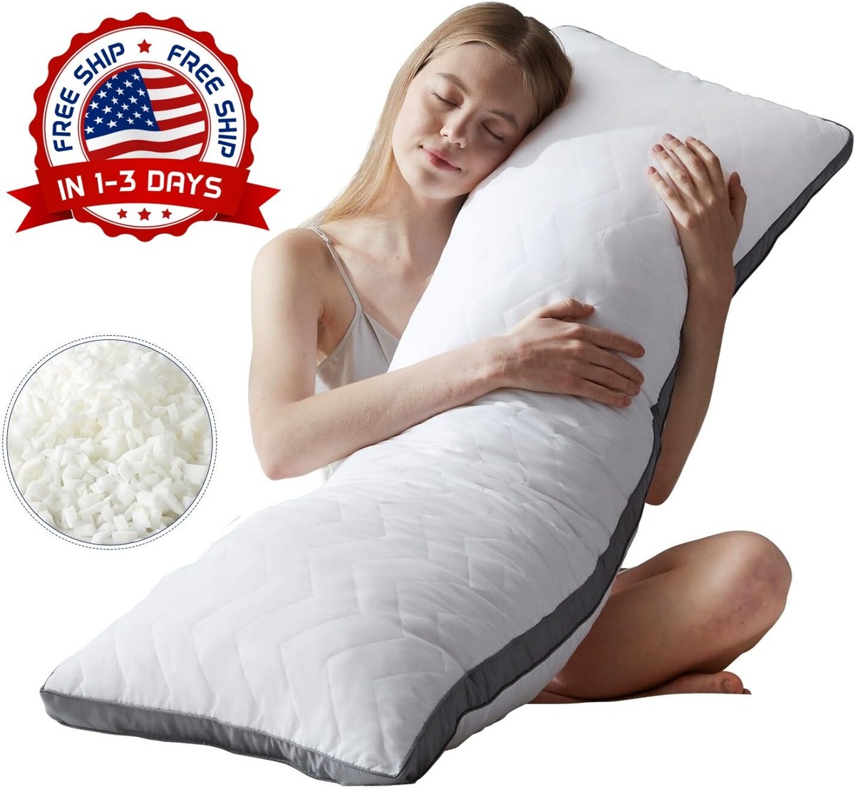 Funda De Almohada A Tierra Con Cable De Conexión A Tierra De Estados Unidos, Tela Plateada Para Un Mejor Sueño (20 X 30 Pulgadas, Gris