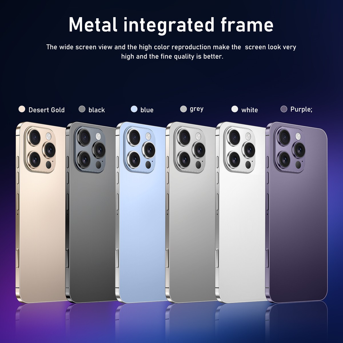 i16 max 16GB＋512GB Purple I16 Pro Max Smartphone Global Unlocked 6.8