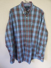 Crown  Ivy Long Sleeve Classic Fit Button Down Shirt Blue Plaid Mens L