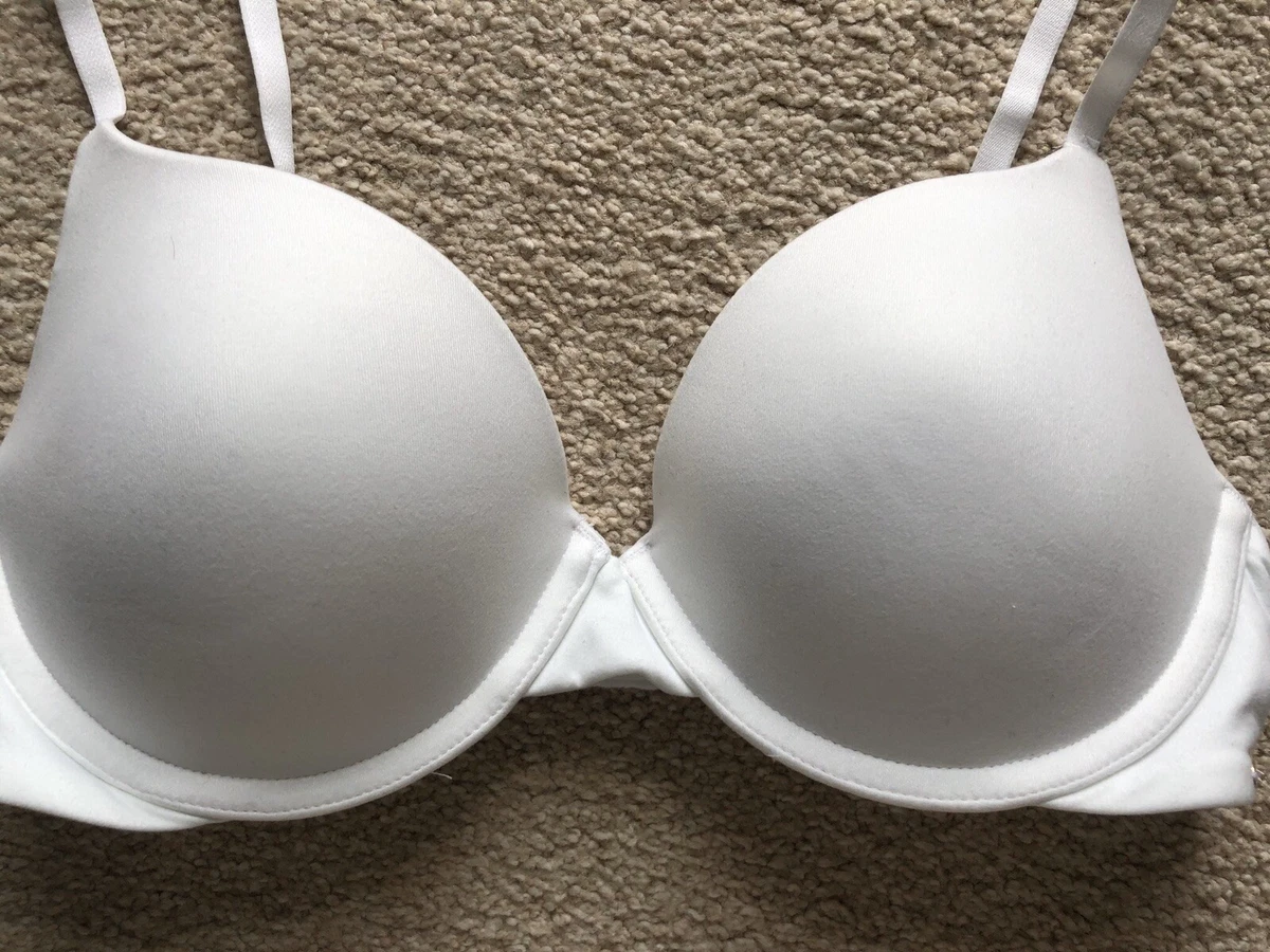 Gilly Hicks Hollister Memory Foam Bra White Push Up Padded Wired Size 34B New