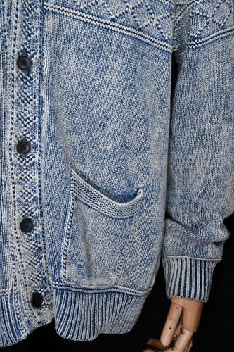 Polo Ralph Lauren Indigo Teñido Algodón Cárdigan Suéter Para Hombre Talla L - Imagen 5 de 13