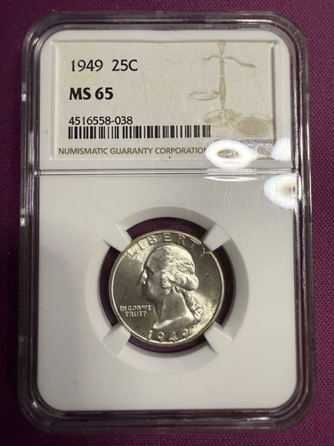 1949 Washington quarter NGC graded MS65 - B49447