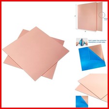 2 Pieces 99.9 Pure Copper Sheet 4" x 4" 18 Gauge 1mm Thickness Film Attached