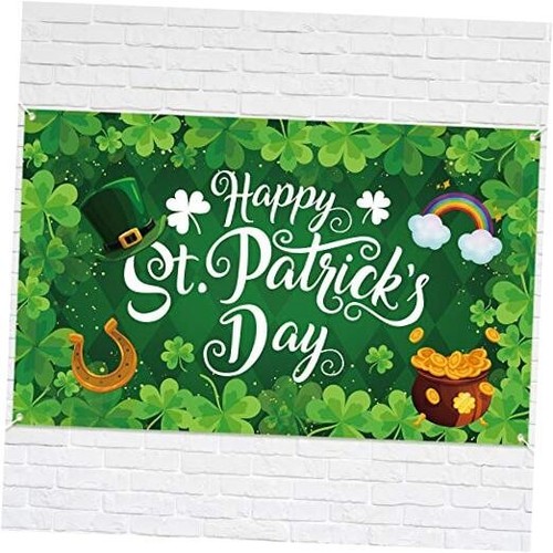 St. Patrick’s Day Banner Backdrop Decorations - Shamrock Irish Lucky Party