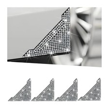 Bling Car Door Corner Edge Guard, 4PCS Anti-Collision Crystal Rhinestone White