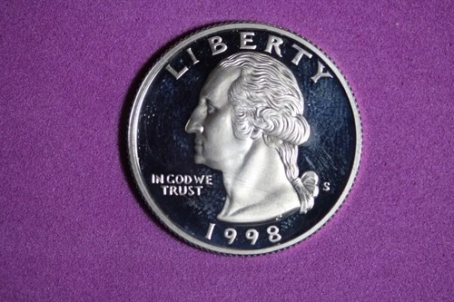 ESTATE FIND 1998 S PROOF SILVER WASHINGTON QUARTER #K58782