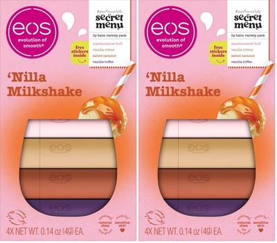 eos Flavor Lab Secret Menu Lip Balm Gift Set Nilla Milkshake Limited Edition