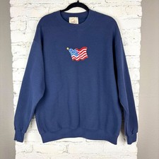 Vintage American Flag Embroidered Sweatshirt