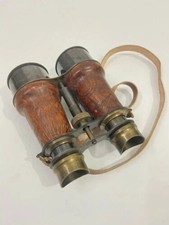 Brass Binocular With Leather Strip Nautical Hand-Made vintage Working Binocular