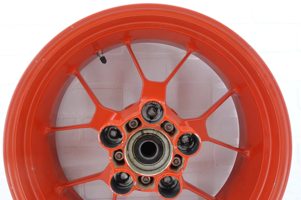 06-09 Aprilia RSV1000 R Tuono Oem Rear Wheel STRAIGHT Rim Red - Image 4 of 4